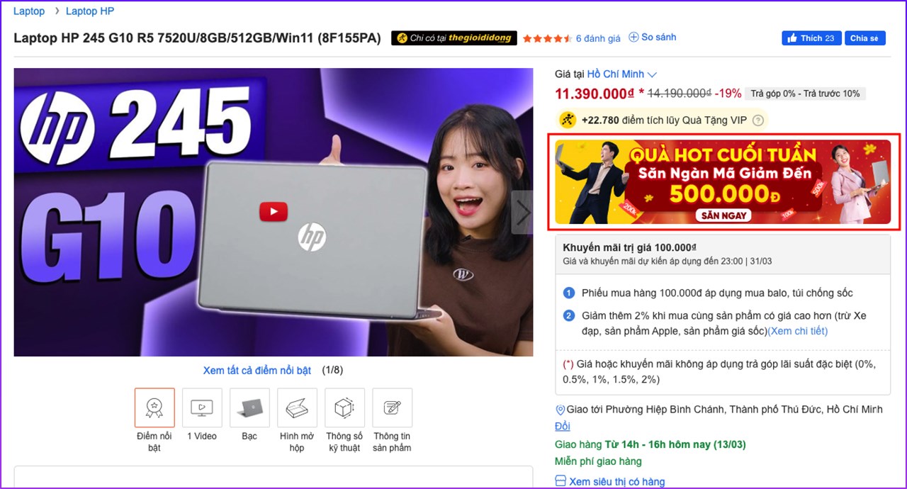 Quà HOT cuối tuần: Săn ngàn mã giảm đến 500K, dùng mua laptop quá xá đã Quà HOT cuối tuần: Săn ngàn mã giảm đến 500K, dùng mua laptop quá xá đã
