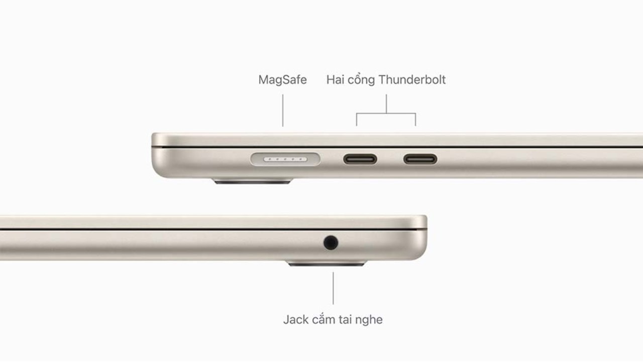MacBook Air M3 hay MacBook Air M2: Cổng kết nối có thay đổi không?