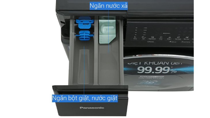 máy giặt sấy Panasonic Inverter giặt 10 kg - sấy 6 kg NA-S106FC1LV - Khay xà phồng