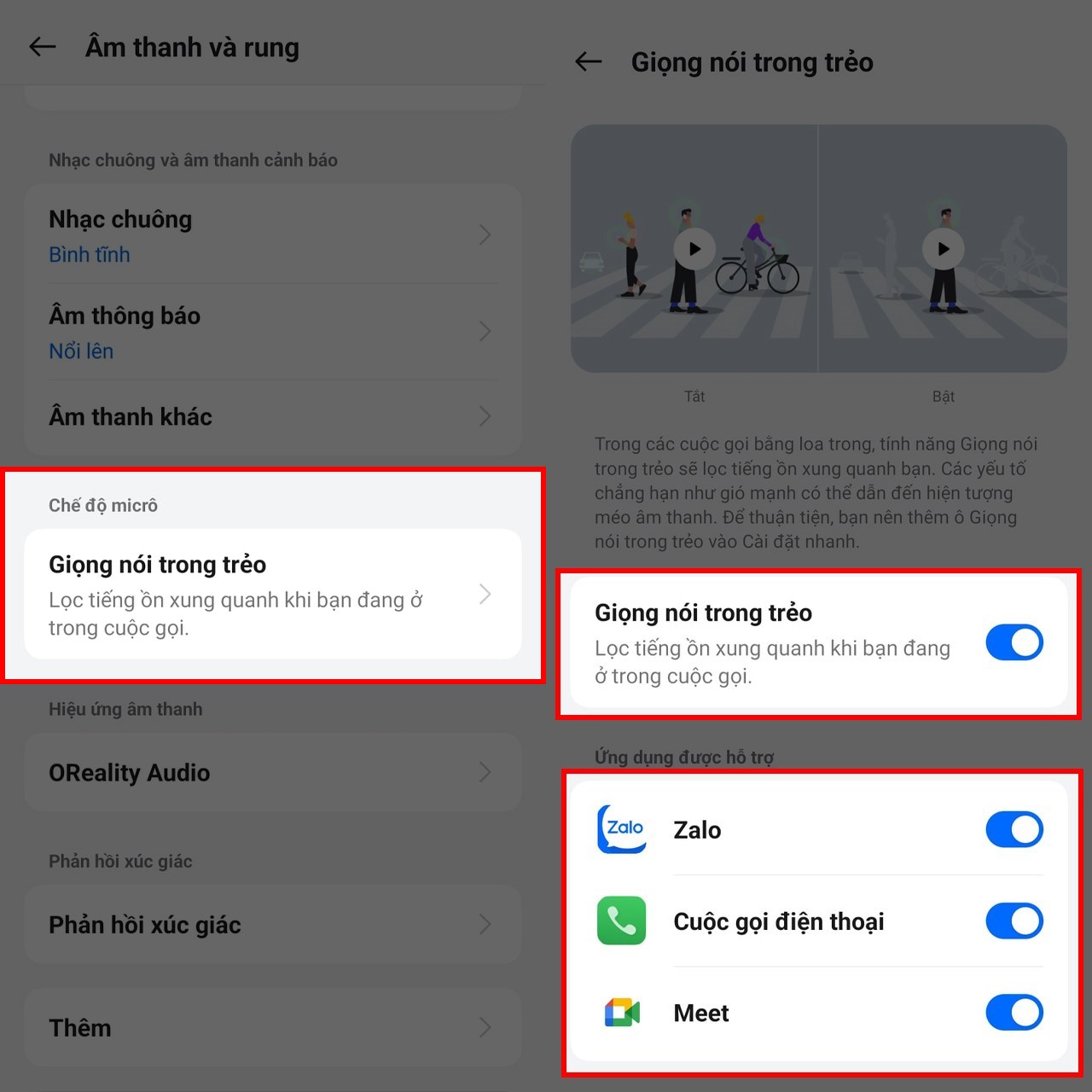 Cách bật lọc tiếng ồn trên OPPO Reno11 F