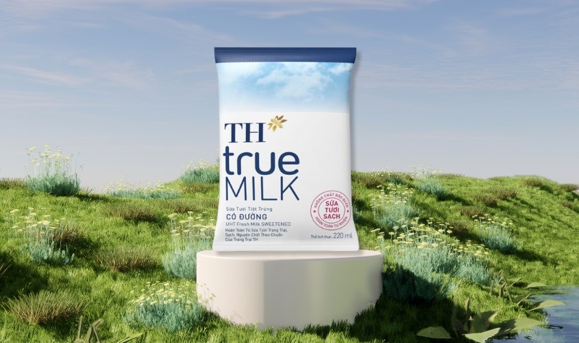 Sữa tươi tiệt trùng TH true MILK có đường 220 ml (từ 1 tuổi)