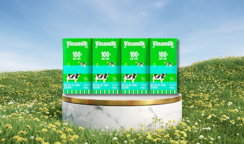 Lốc 4 hộp sữa tươi tiệt trùng Vinamilk có đường 110 ml (từ 1 tuổi)