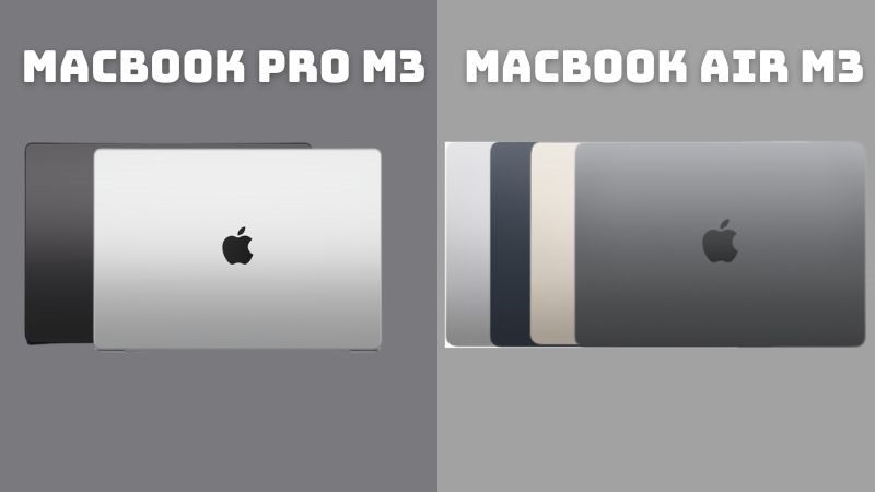 Bảng m&agrave;u của MacBook Pro M3 v&agrave; Air M3