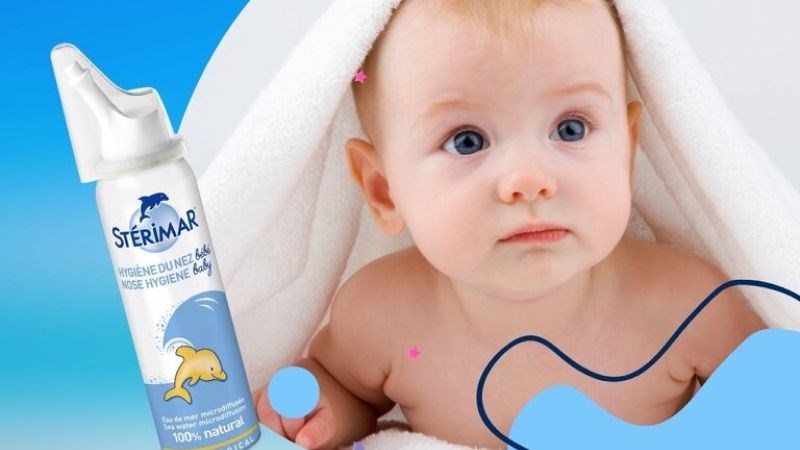 Xịt mũi cá heo Vàng Sterimar Nose Hygiene Baby cho bé từ 0 - 3 tuổi giúp vệ sinh mũi mỗi ngày
