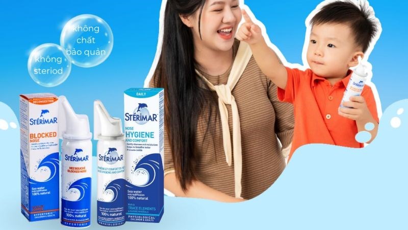 Dung dịch xịt mũi Sterimar Nose Hygiene and Comfort & Blocked Nose cho trẻ từ 3 tuổi trở lên và người lớn
