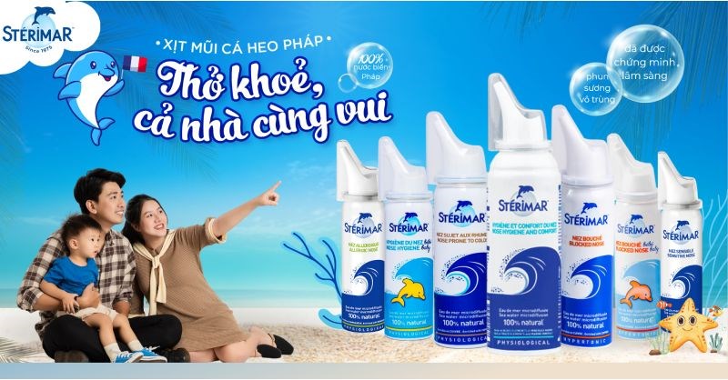 Sản phẩm dung dịch xịt mũi cá heo Pháp STERIMAR