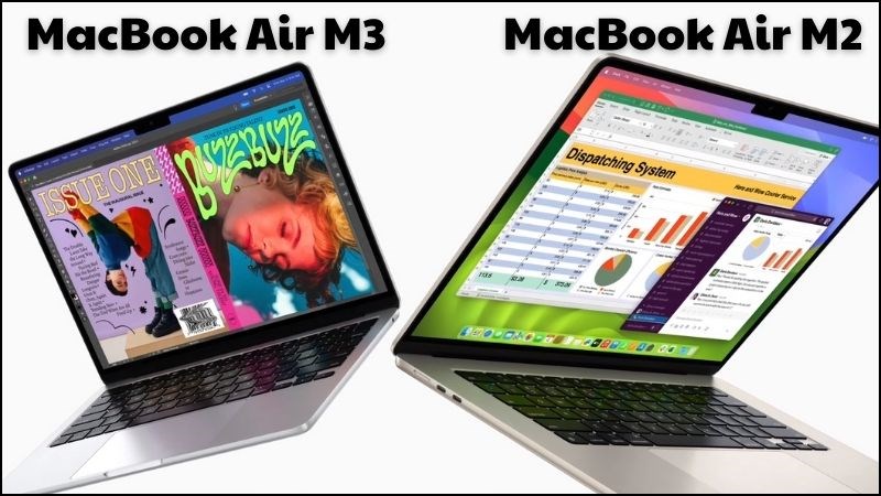 MacBook Air M3 th&igrave; ph&ugrave; hợp cho thiết kế, c&ograve;n Air M2 ph&ugrave; hợp cho c&ocirc;ng việc văn ph&ograve;ng