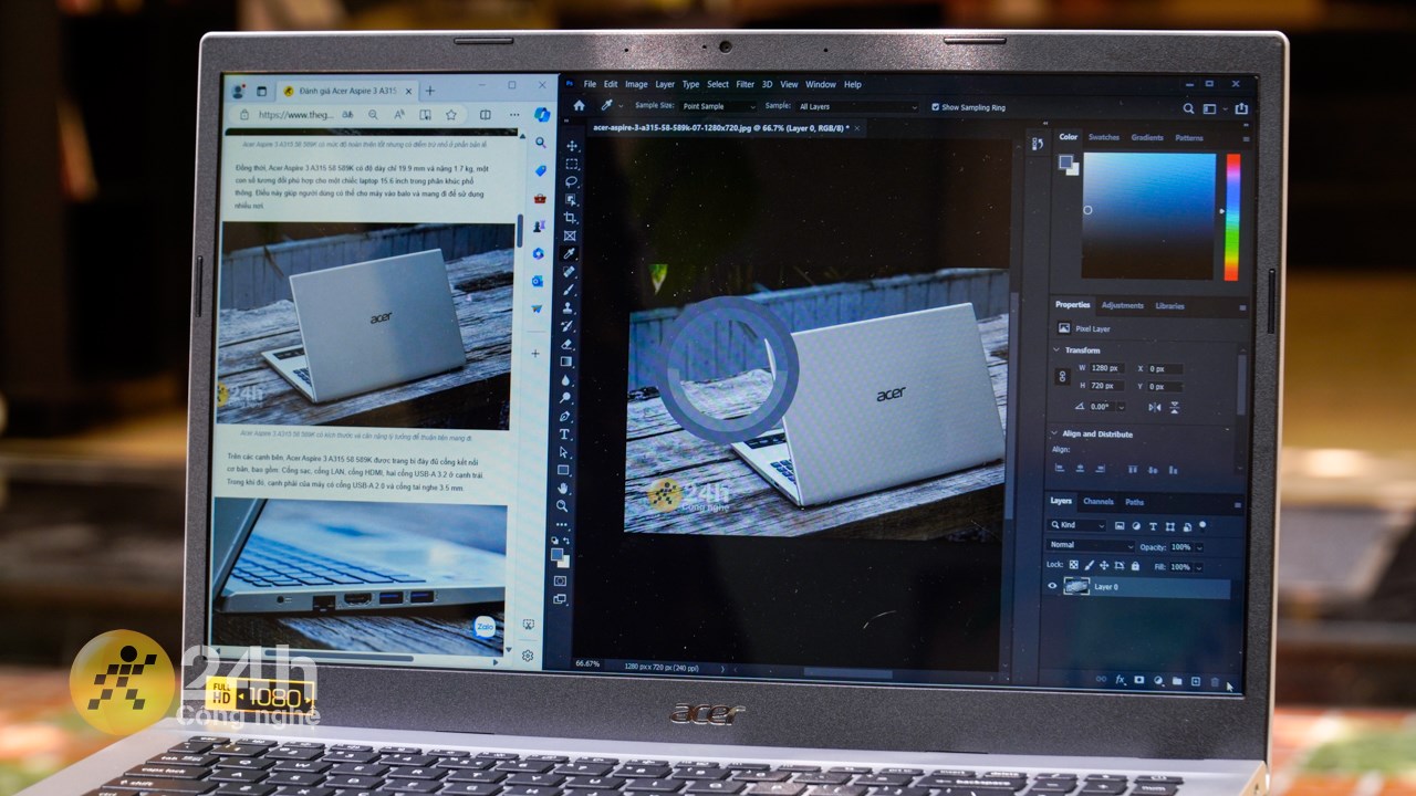 Acer Aspire 3 A315 59 5283 được gắn sẵn RAM 8 GB và ổ cứng 512 GB