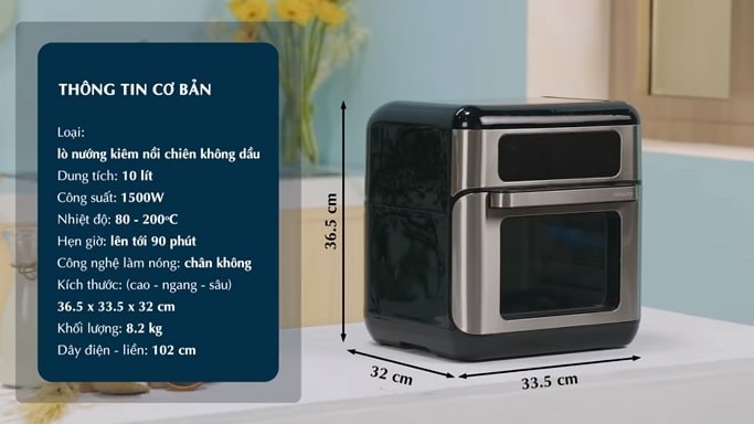 Lò nướng Lock&Lock EJF291BLK có kiểu dáng nhỏ gọn tương tự lò chiên không dầu