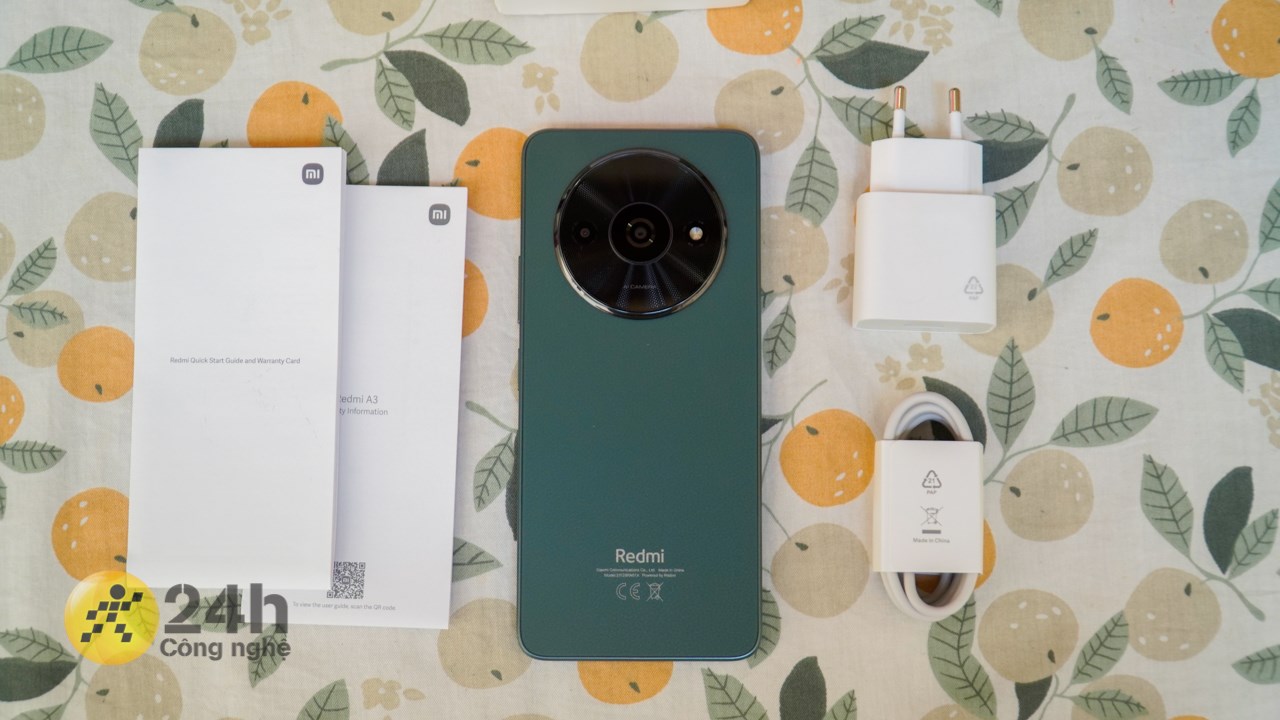 Bên trong hộp đựng Redmi A3 chưa rất nhiều món phụ kiện cần thiết. Bên trong hộp đựng Redmi A3 chưa rất nhiều món phụ kiện cần thiết.
