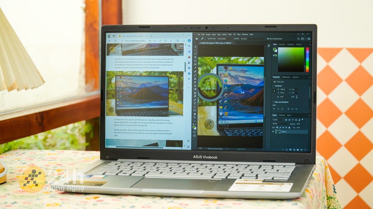 ASUS Vivobook X1404ZA bản Intel Core i5 thế hệ 12 còn đáp ứng tốt nhu cầu đa nhiệm của người dùng với mức RAM 16 GB.