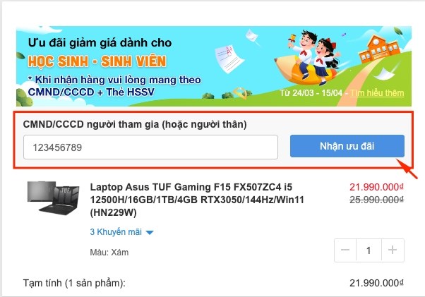 Nhận ưu đãi