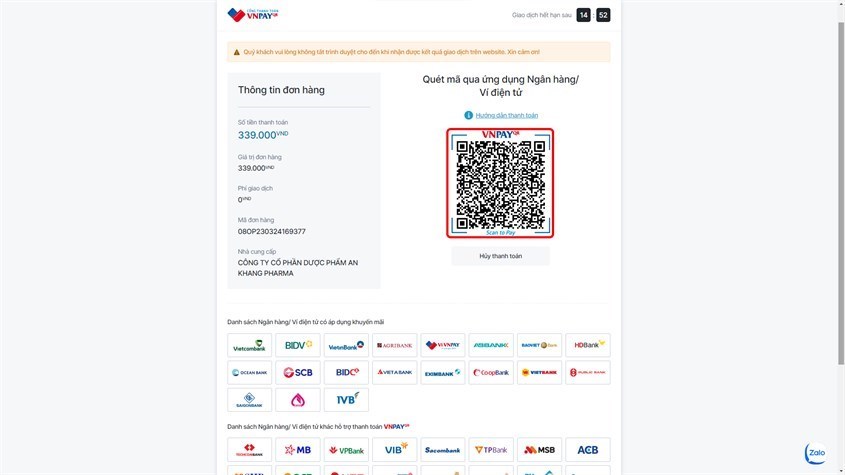 Giao diện quét mã