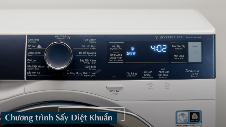 Máy sấy bơm nhiệt Electrolux UltimateCare 9 kg EDH903R9WB - Giặt diệt khuẩn