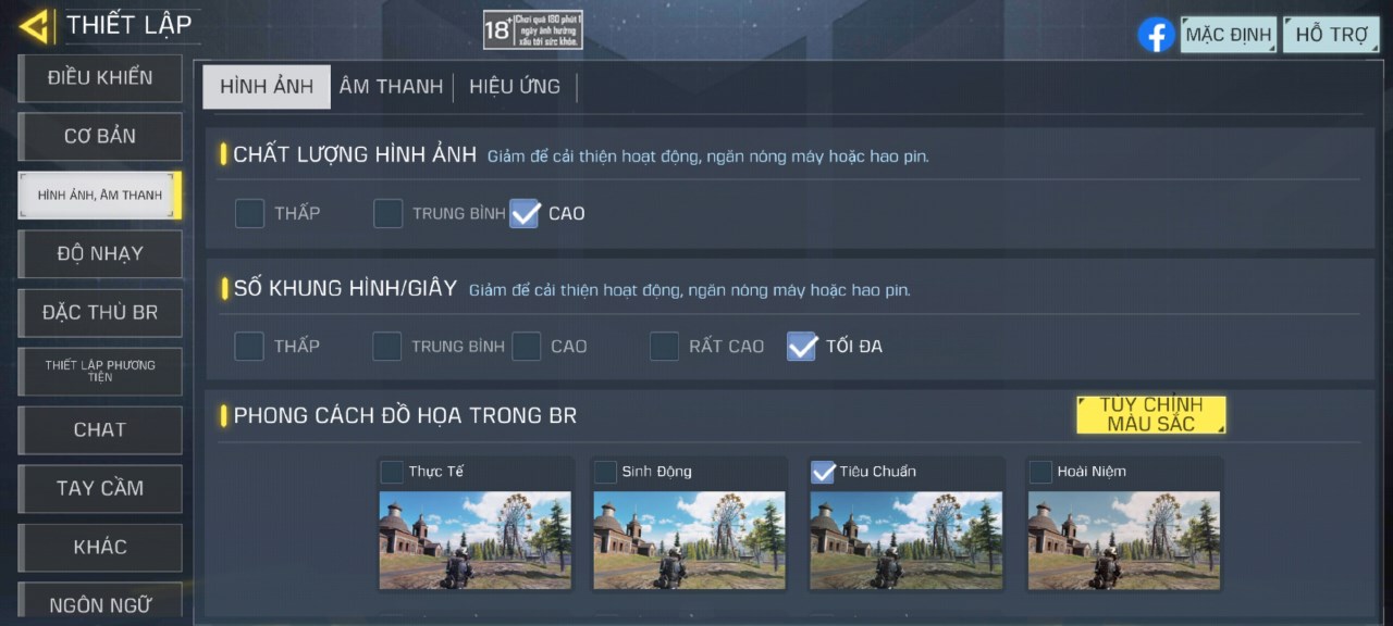 Thiết lập đồ họa Call Of Duty Mobile mà mình đã đặt trên Redmi Note 13 Pro 5G cập nhật Xiaomi HyperOS.