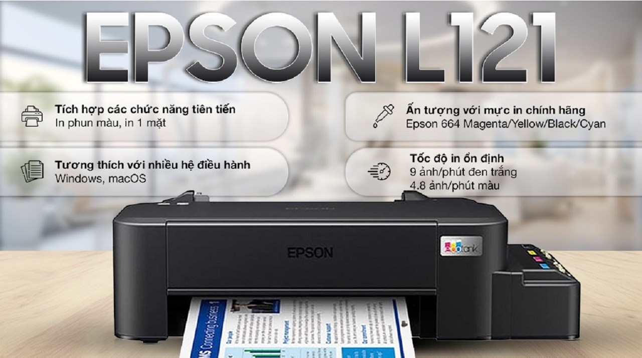 Epson EcoTank L121 (C11CD76501): Máy in phun màu giá rẻ tại TGDĐ