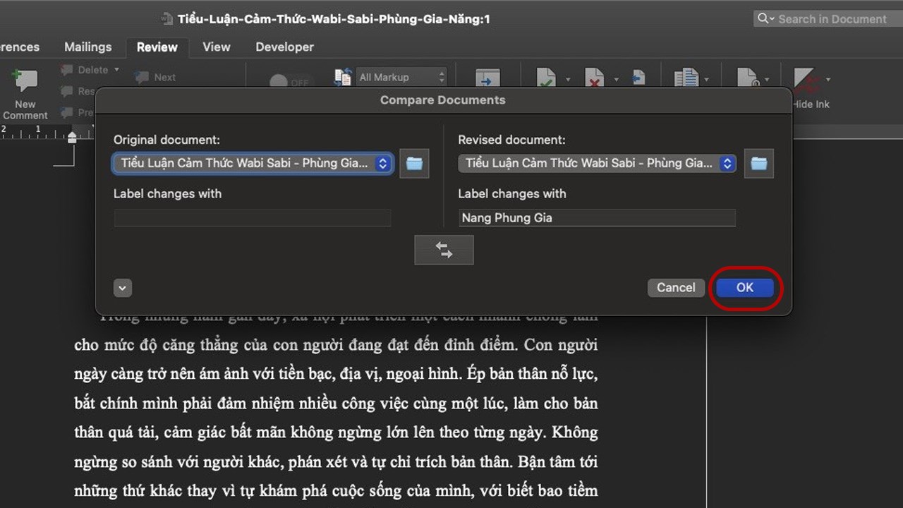 Cách so sánh 2 file Word, phân biệt được sự khác nhau nhanh chóng nhất