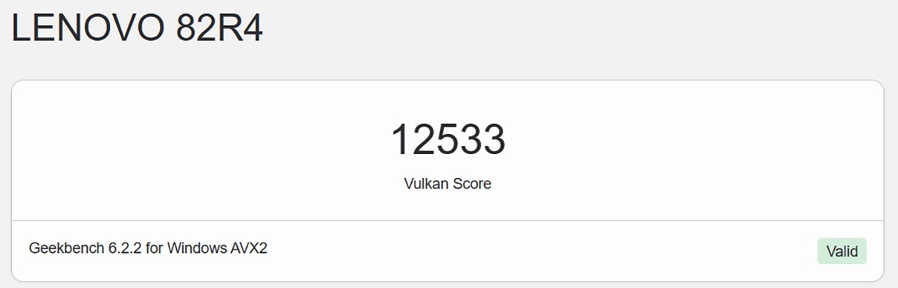 Điểm GeekBench 6 Vulkan của Lenovo Ideapad 1 15ALC7.