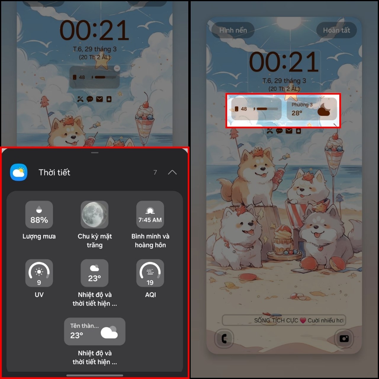 Cách thêm widget lên màn hình khóa Samsung