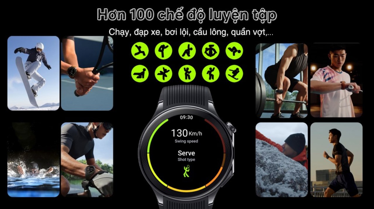 OPPO Watch X còn có nhiều tính năng theo dõi sức khỏe tiện ích và hơn 100 chế độ luyện tập khác nhau