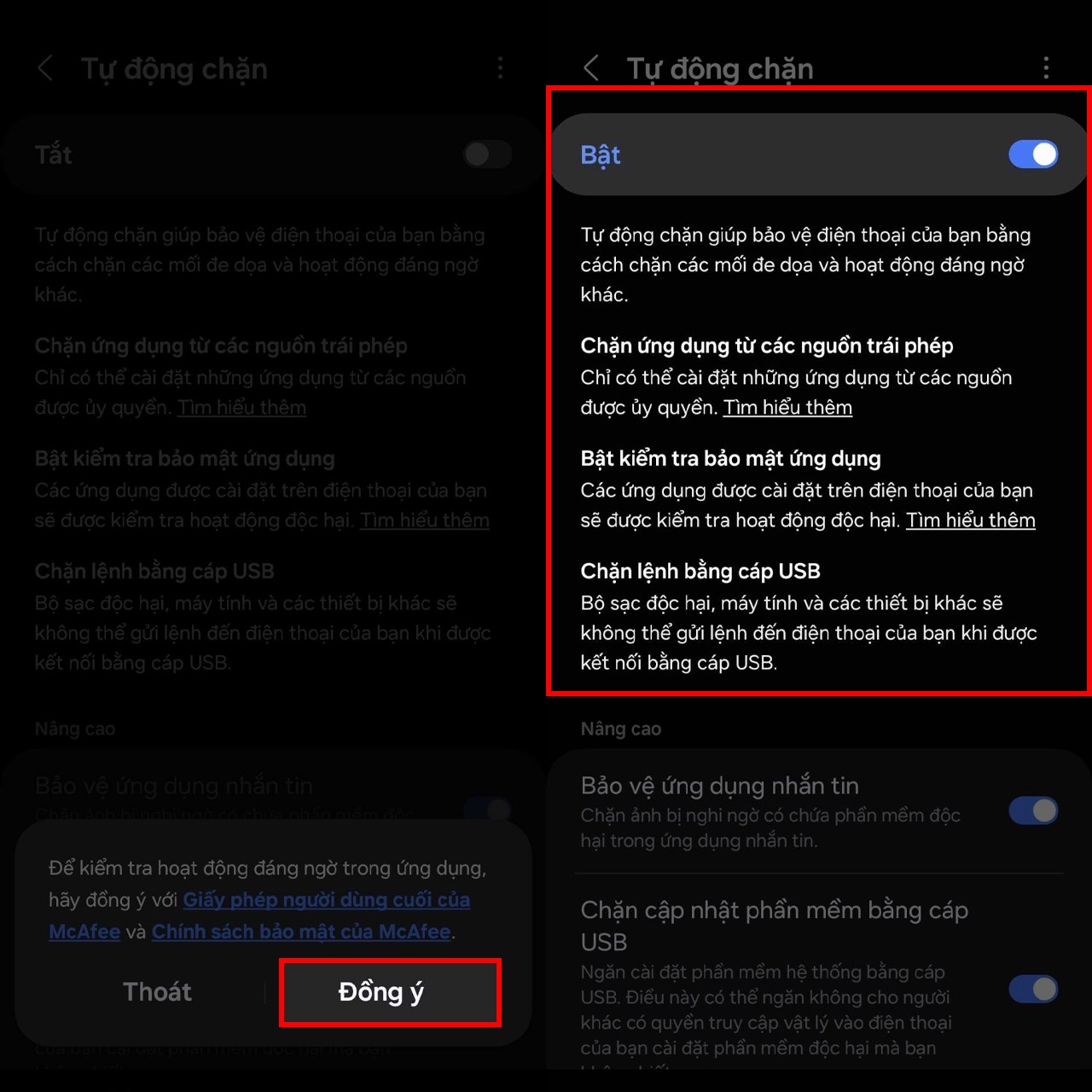 Hướng dẫn cách bật tự động chặn trên Galaxy A55