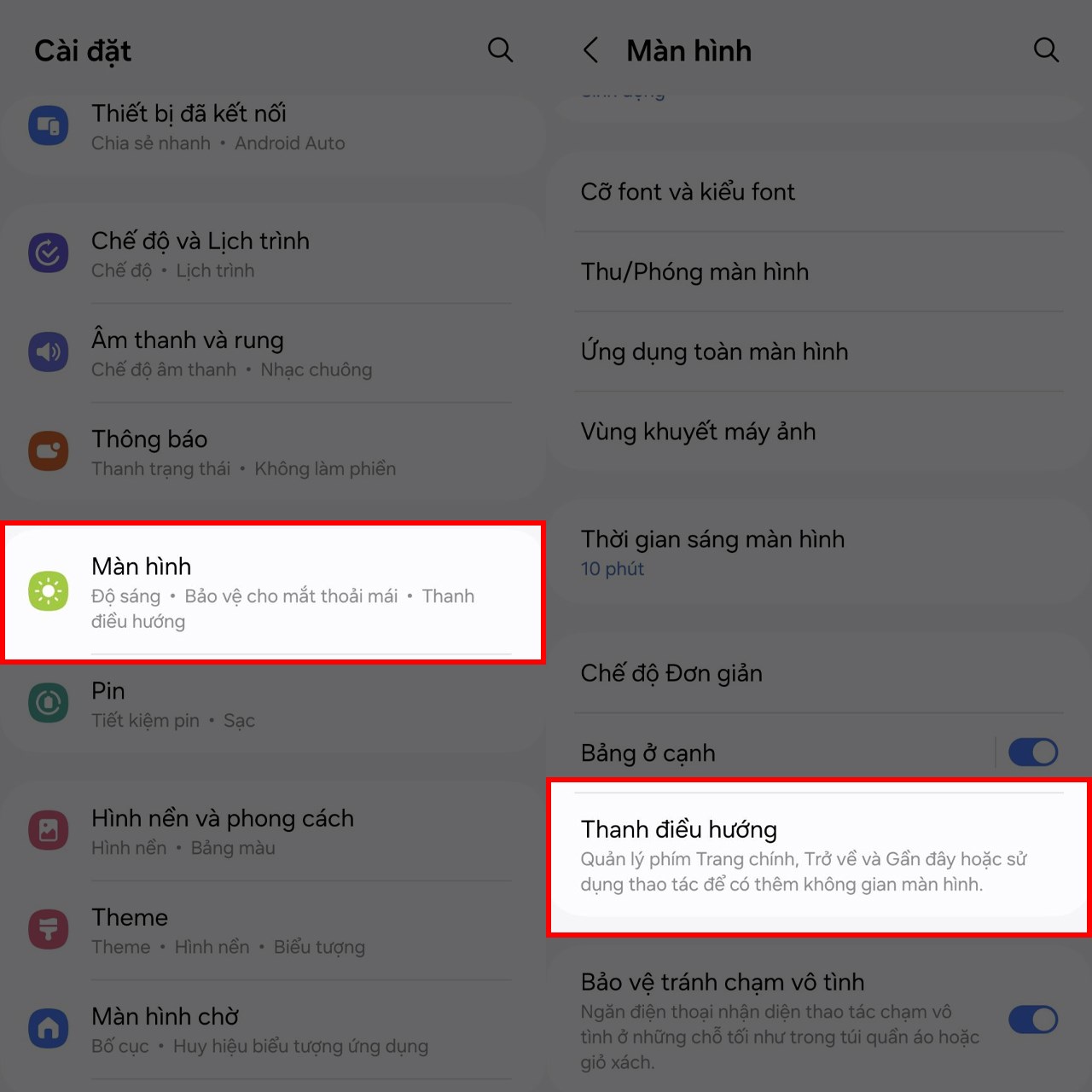 Cách kích hoạt cử chỉ điều hướng trên Galaxy A55