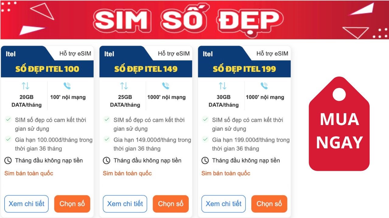 SIM số đẹp iTel - Nâng tầm sang trọng, mang lại may mắn cùng cam kết 36 tháng