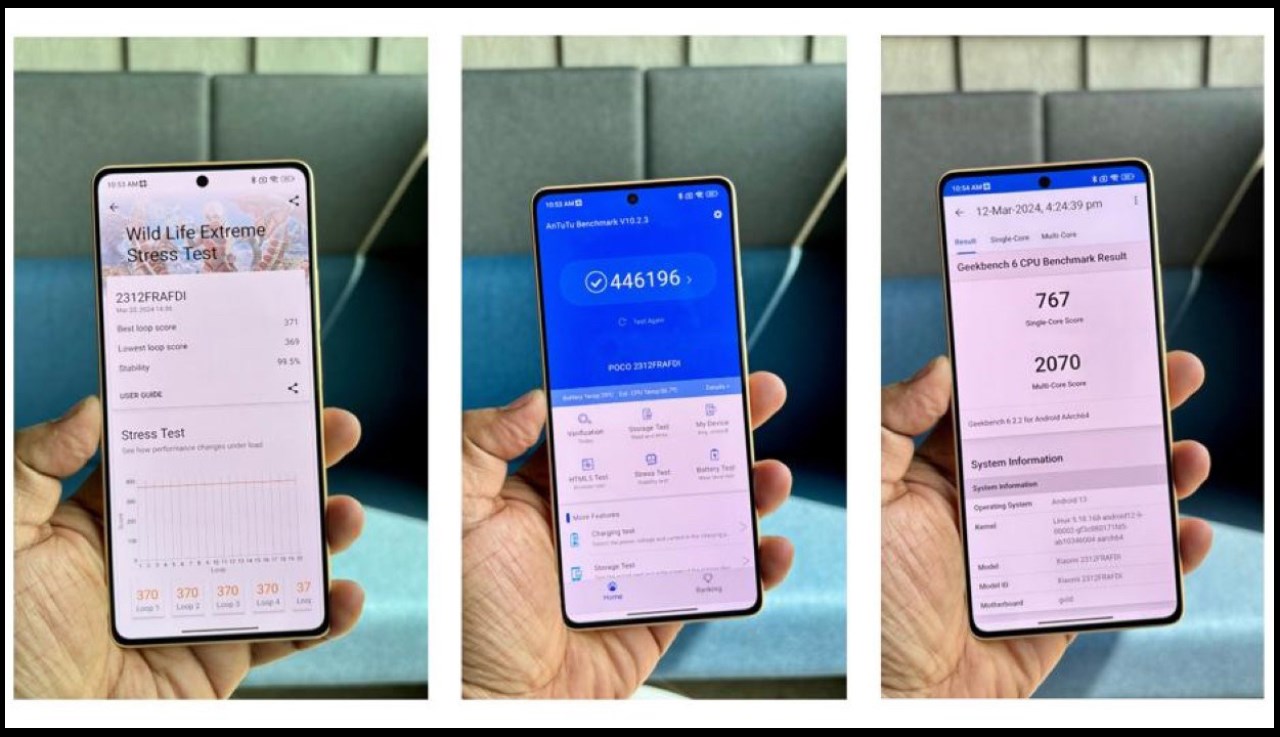 Điểm Benchmark mà POCO X6 Neo 5G đạt được. Nguồn: Exhibit