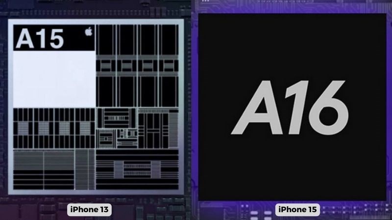 iPhone 15 sở hữu chip A15 Bionic c&ograve;n iPhone 13 l&agrave; chip A15 Bionic