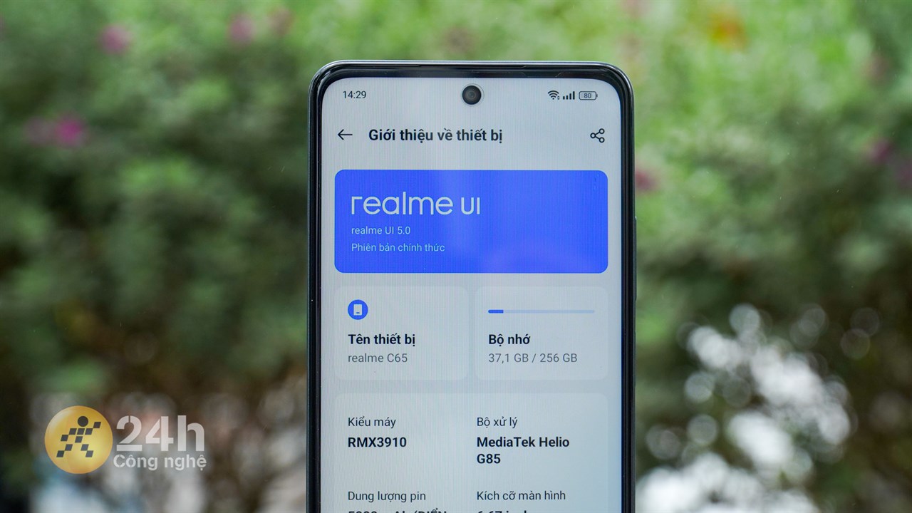 Các thông số cấu hình của realme C65