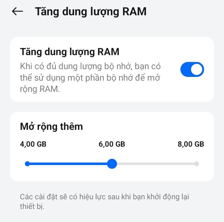 Cách tăng RAM trên realme C65