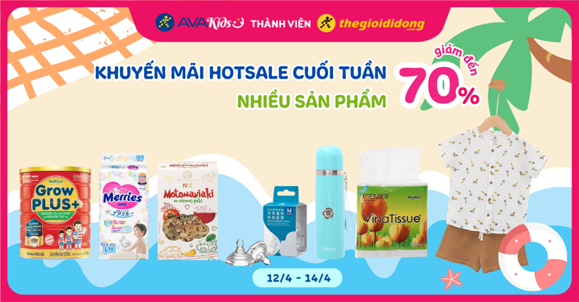 (12/4 - 14/4) Khuyến mãi HOTSALE cuối tuần: Nhiều sản phẩm giảm đến 70%. Mua ngay!