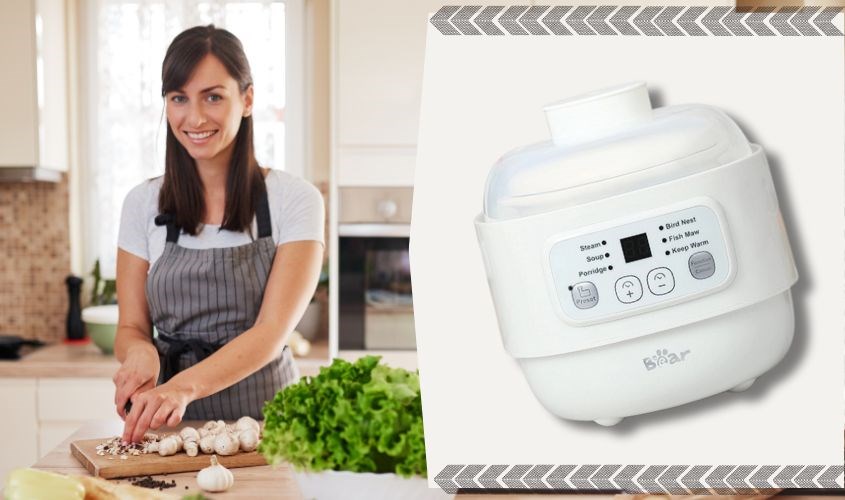 Sử dụng nồi nấu chậm Bear dễ dàng với bảng điều khiển đơn giản