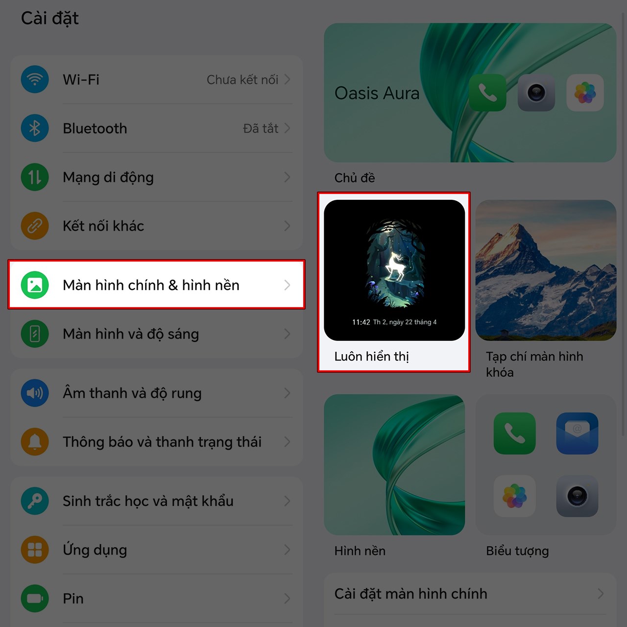 Cách bật Always On Display trên Honor X8b