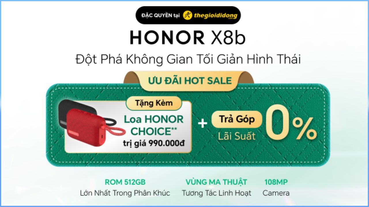 Note lịch săn Hotsale Honor X8b, tặng 2.000 loa Choice trị giá 990K, bảo hành 2 năm