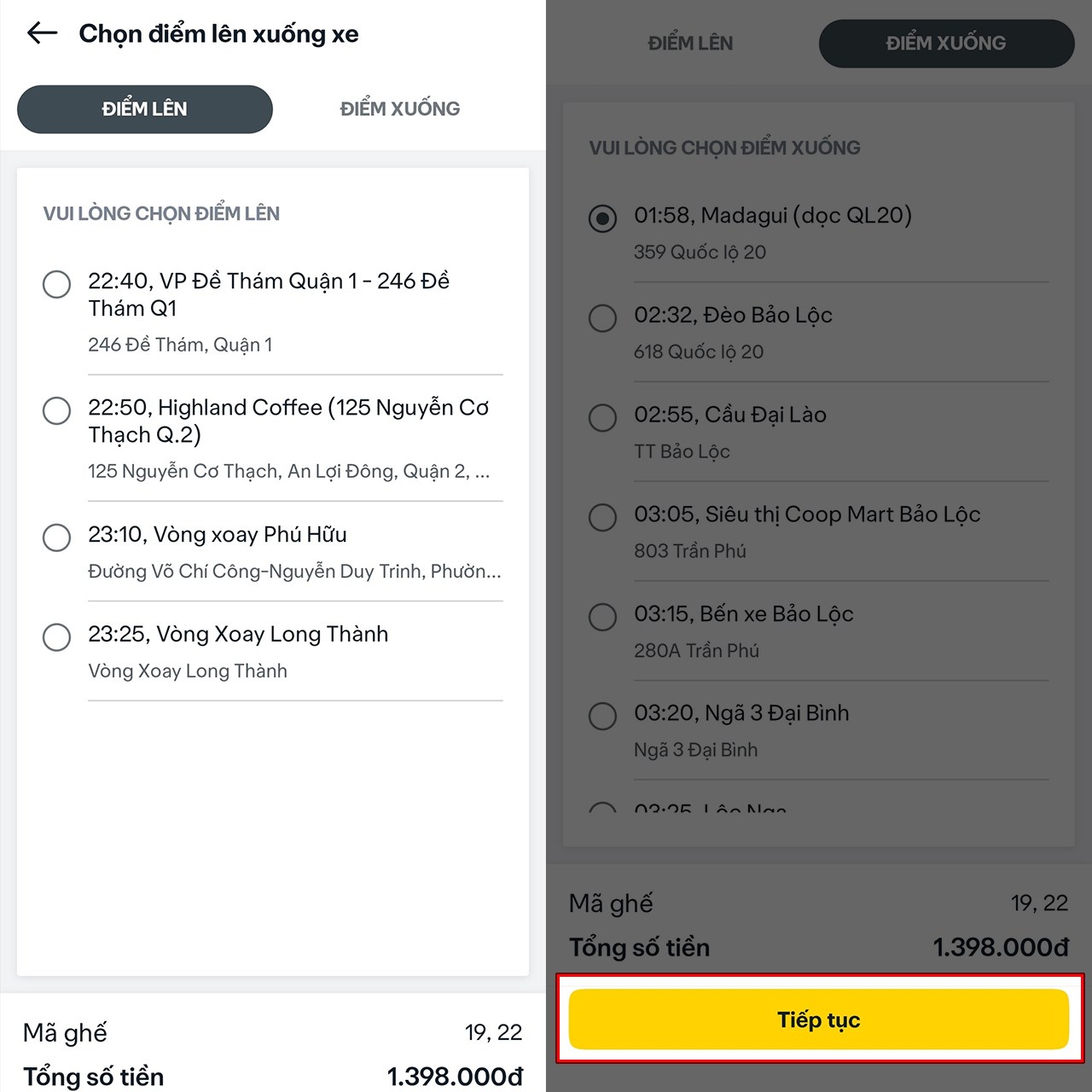 Cách đặt vé xe khách online trên Bee