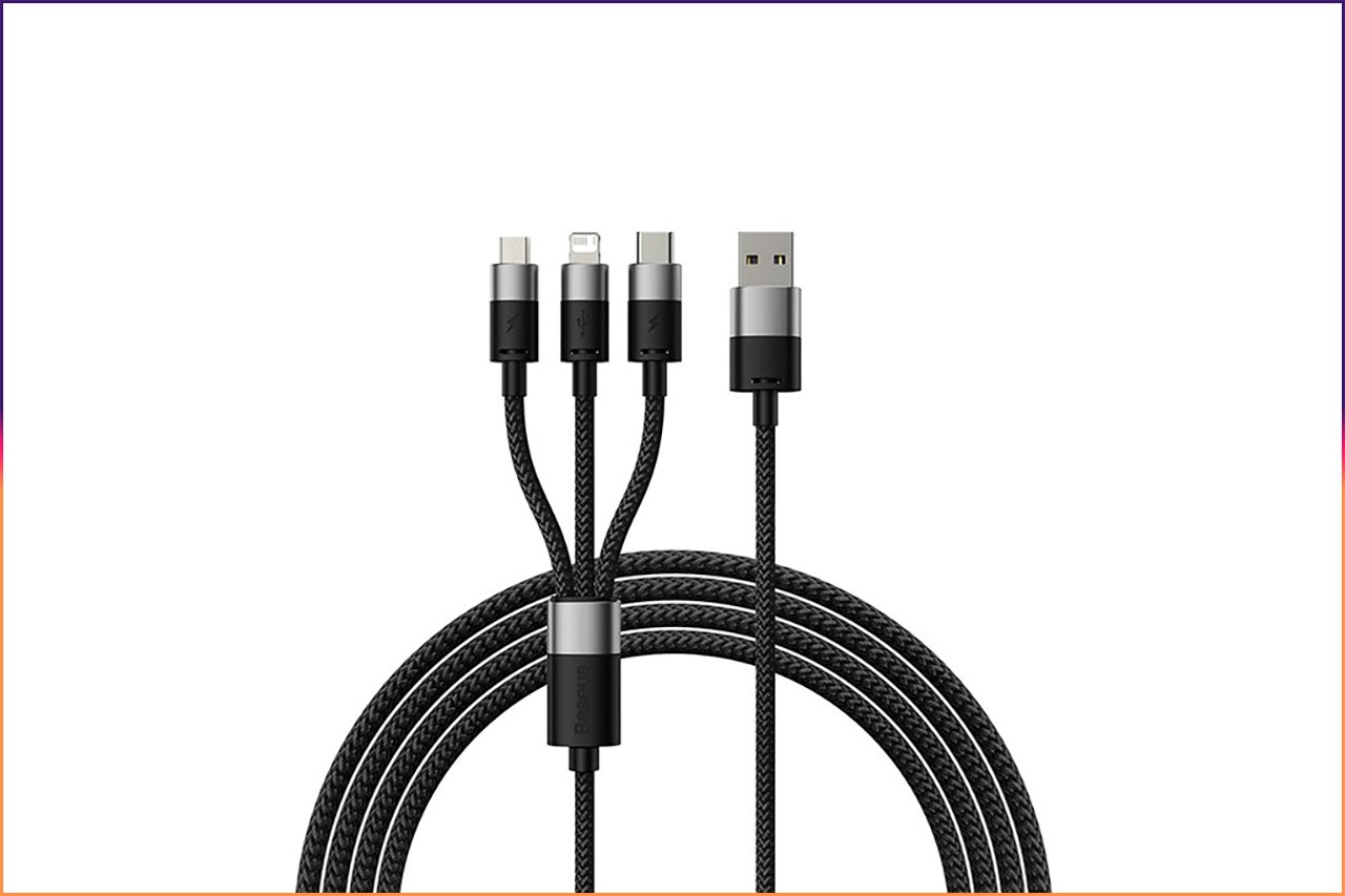 Cáp 3 đầu Lightning Type C Micro 1.2m Baseus StarSpeed CB000030 Cáp 3 đầu Lightning Type C Micro 1.2m Baseus StarSpeed CB000030