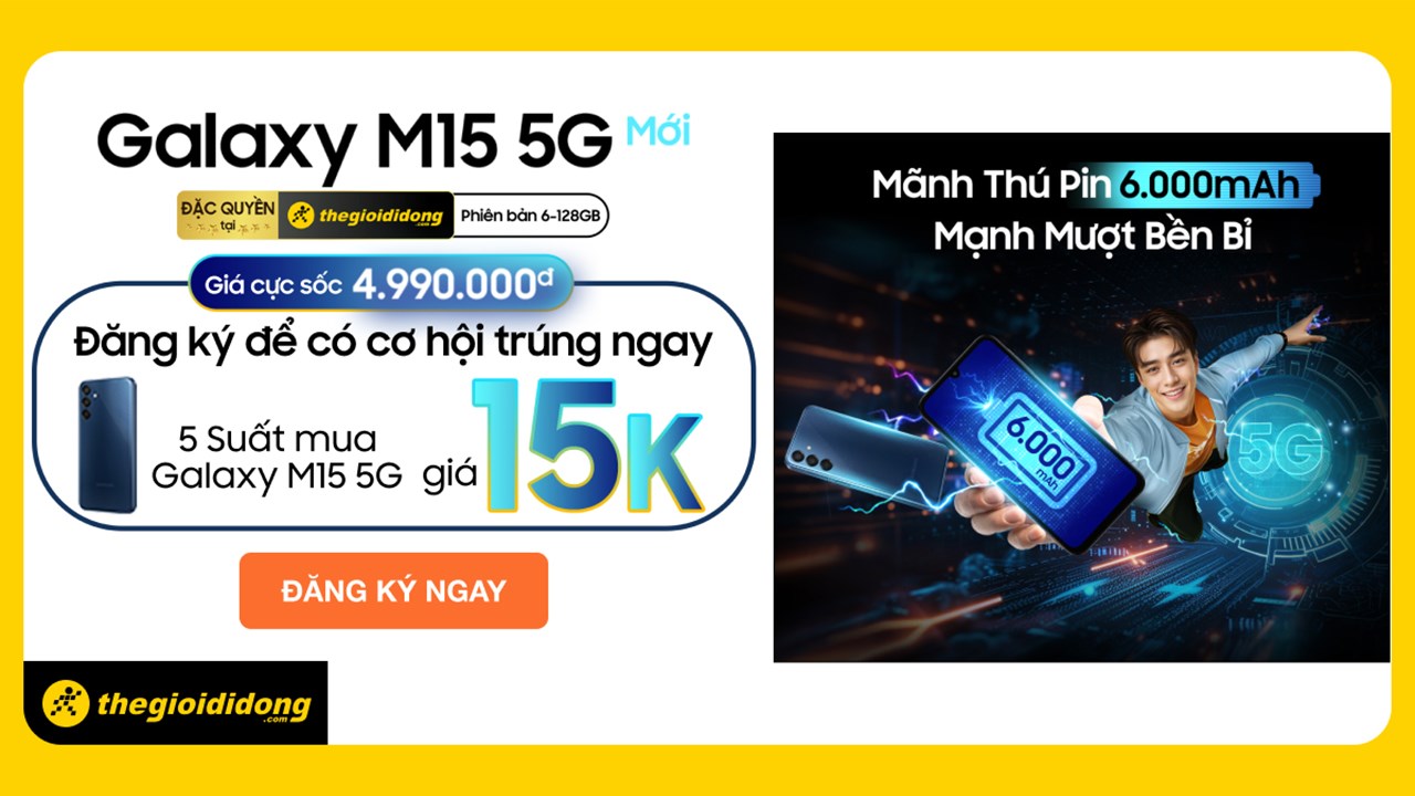 Săn Galaxy M15 5G chỉ 15.000 đồng, 