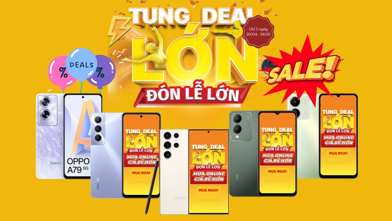 Khuyến mãi Đại lễ 30/4 - 1/5 chỉ còn từ 2.19 triệu: Điện thoại Xiaomi, OPPO, Samsung, realme, Vivo đua nhau giảm giá