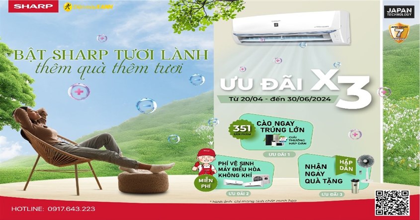 Mua m&aacute;y lạnh Sharp, c&agrave;o ngay tr&uacute;ng lớn h&agrave;ng trăm phần qu&agrave; hấp dẫn