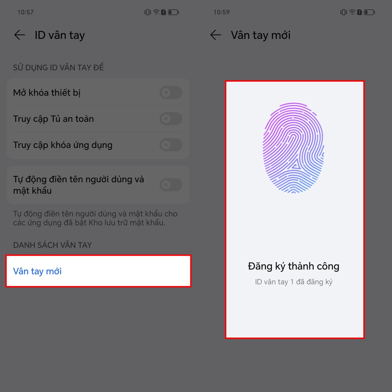 cách cài đặt mở khóa bằng vân tay trên HONOR X7b