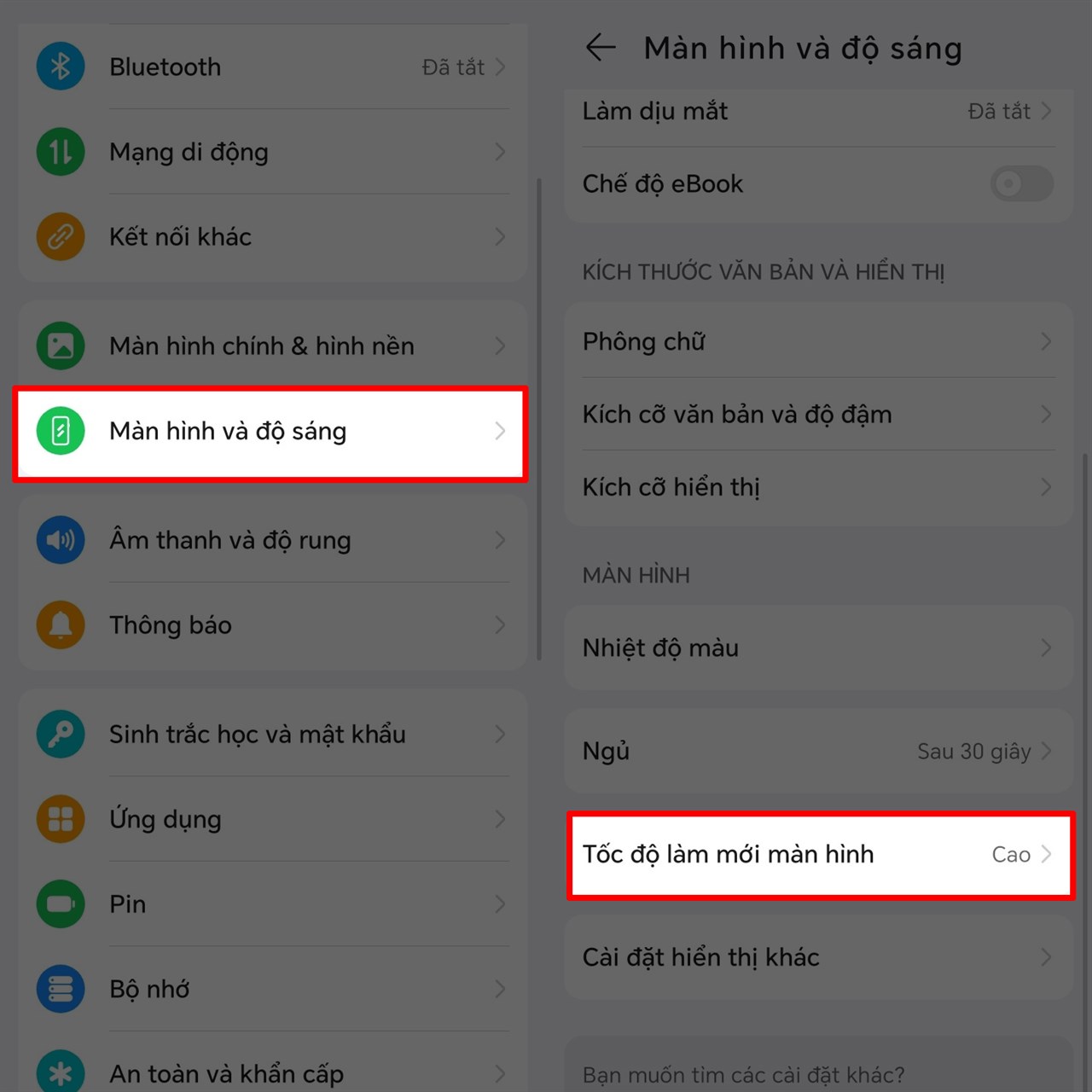 Cách thay đổi tần số quét màn hình trên HONOR X5 Plus Cách thay đổi tần số quét màn hình trên HONOR X5 Plus