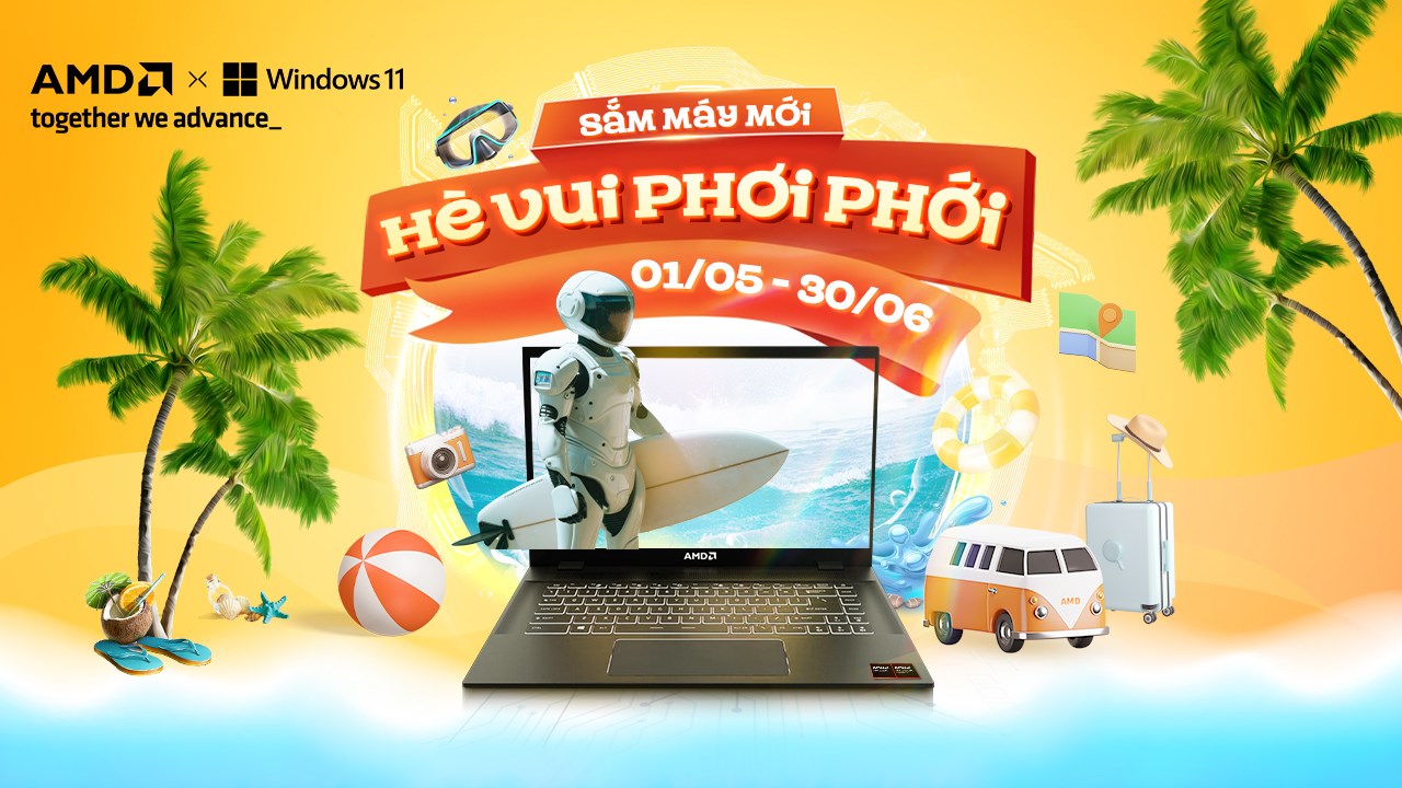 Nhận ngay vali cao cấp, nón AMD, ví Passport khi mua laptop chạy AMD