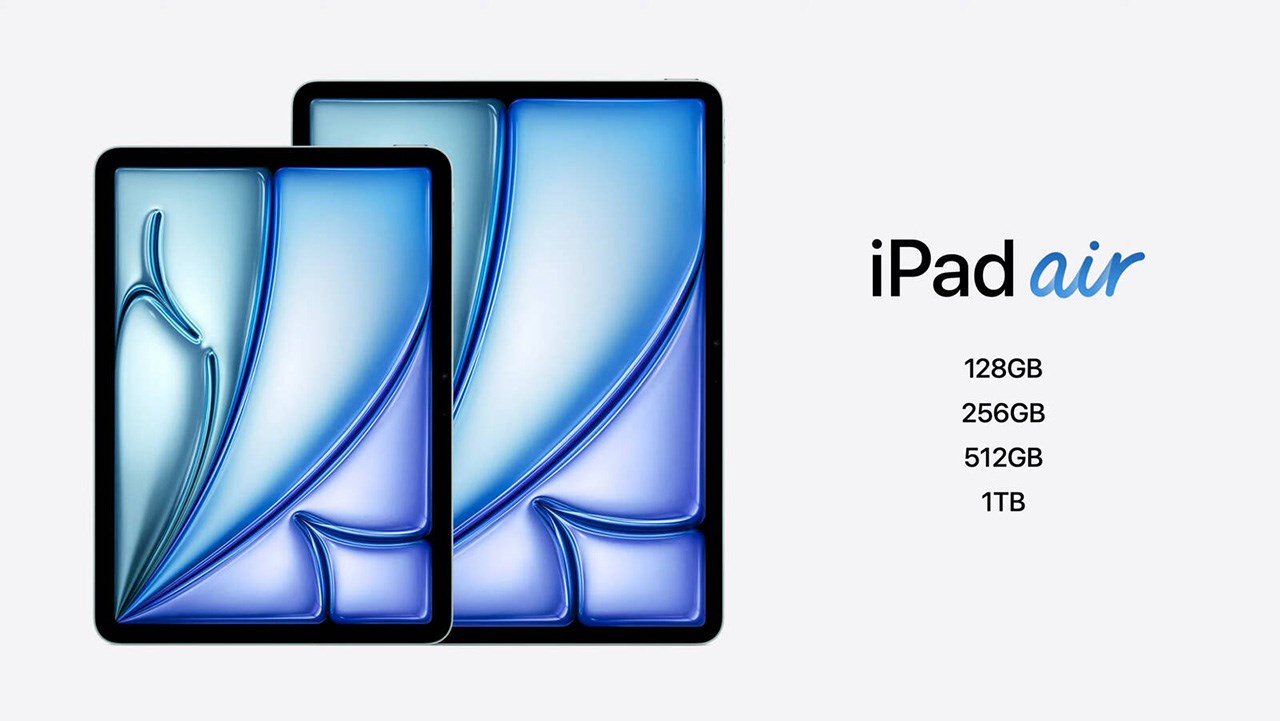 Bốn tùy chọn dung lượng bộ nhớ trên iPad Air 6