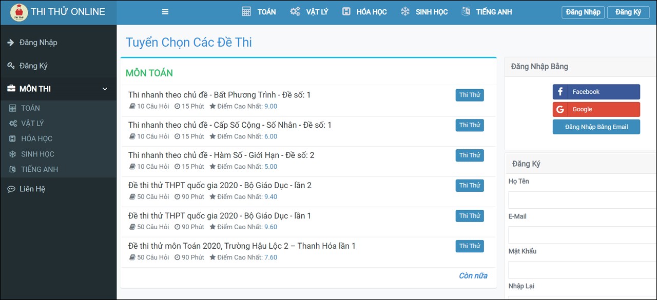 cách thi thử tốt nghiệp THPT Quốc gia 2024