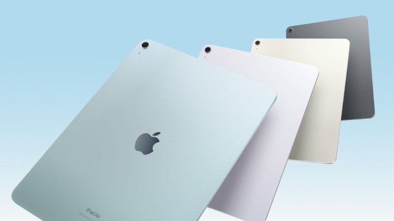 iPad Air 6 c&oacute; 4 m&agrave;u: X&aacute;m, V&agrave;ng, T&iacute;m, Xanh lam