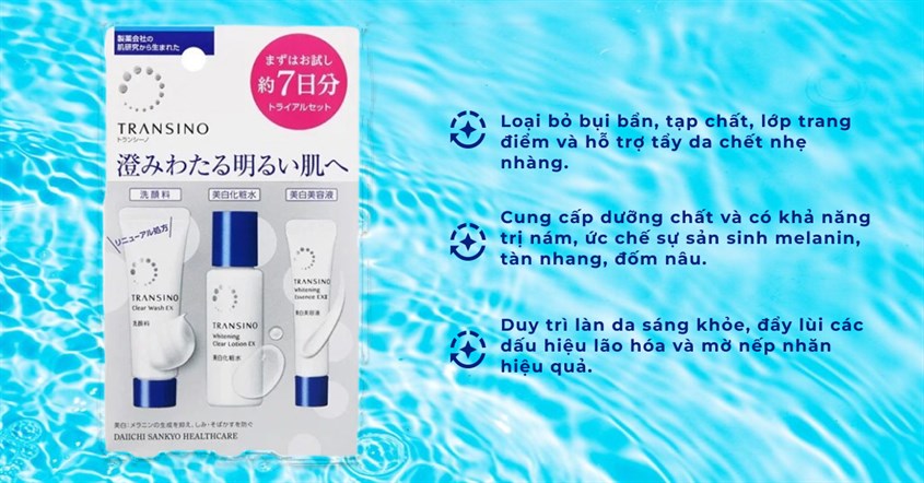 Bộ dưỡng trắng da ngừa nám Transino Trial Set
