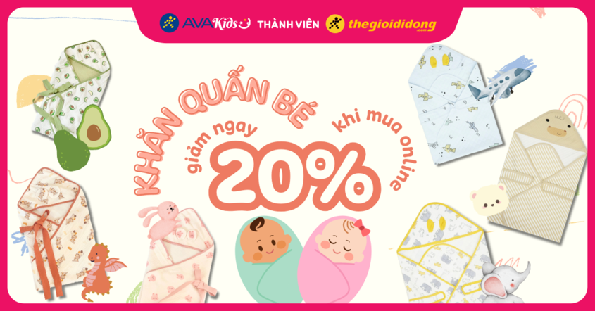 khăn quấn bé giảm ngay 20%