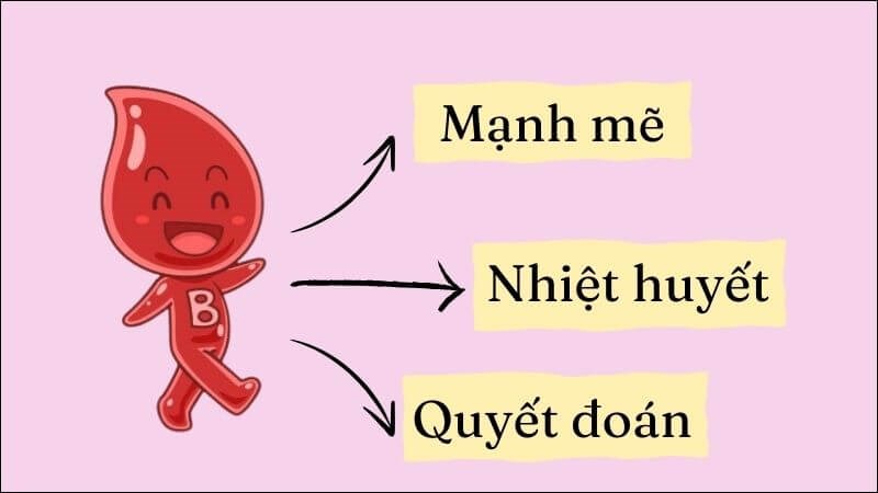 Những người mang nhóm B được cho là mạnh mẽ, nhiệt huyết, đồng cảm và quyết đoán
