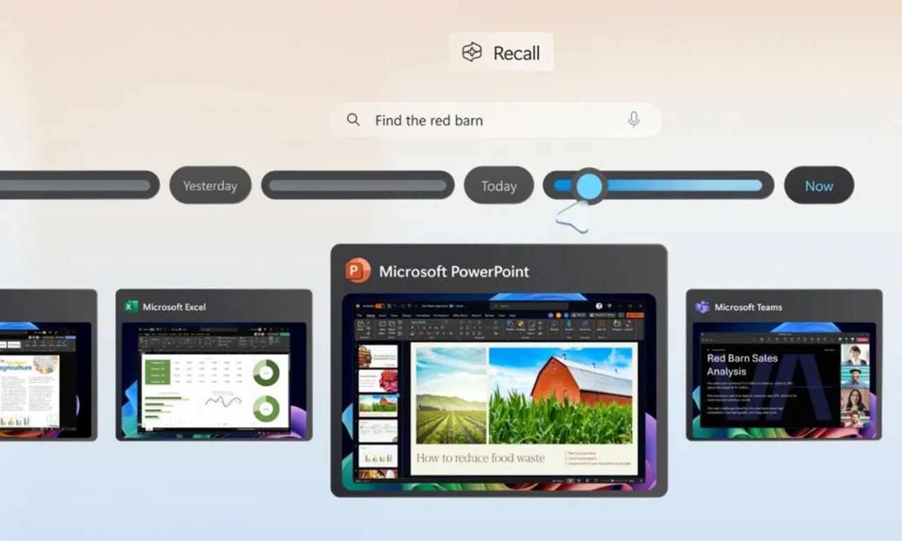 Tính năng Recall cho phép người dùng cuộn ngược thời gian để xem lại những gì mình đã làm